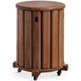 Japandi Rubber Wood Stackable Stool With Wheels FRIDAY
