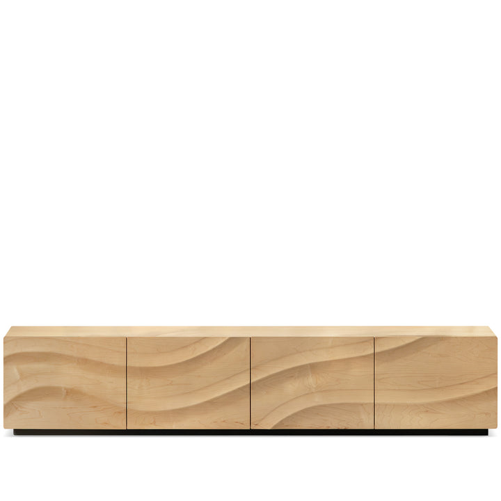 Scandinavian oak wood tv console wave conceptual design.