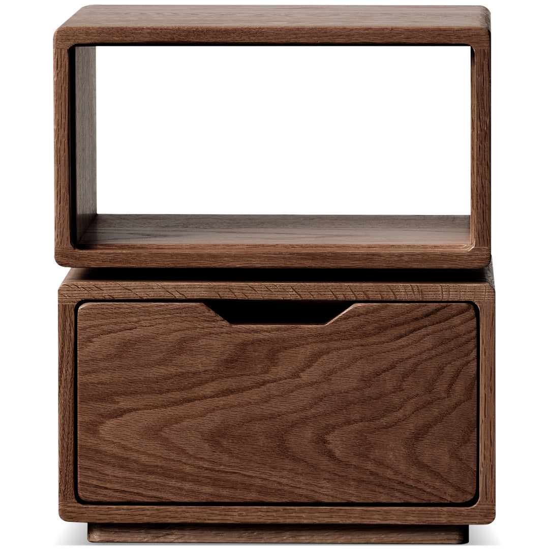 Scandinavian oak wood revolving side table twist situational feels.