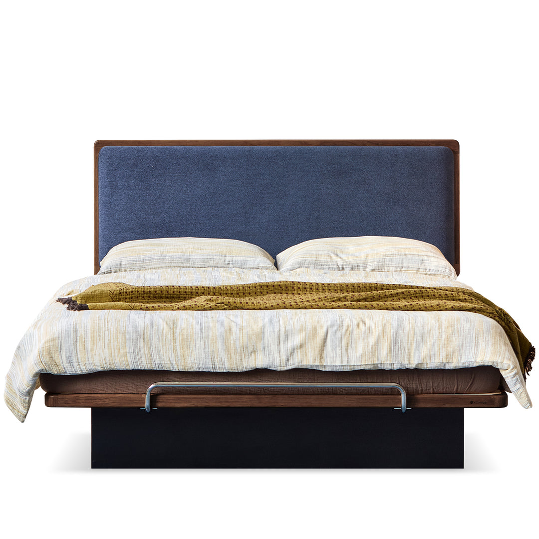 Bauhaus walnut wood storage bed film situational feels.