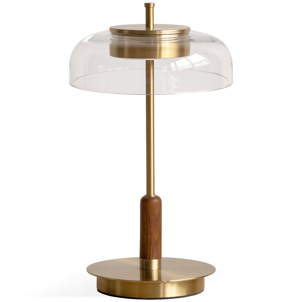Bauhaus brass table lamp dream in white background.