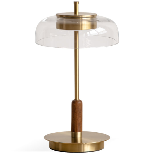 Bauhaus brass table lamp dream in white background.