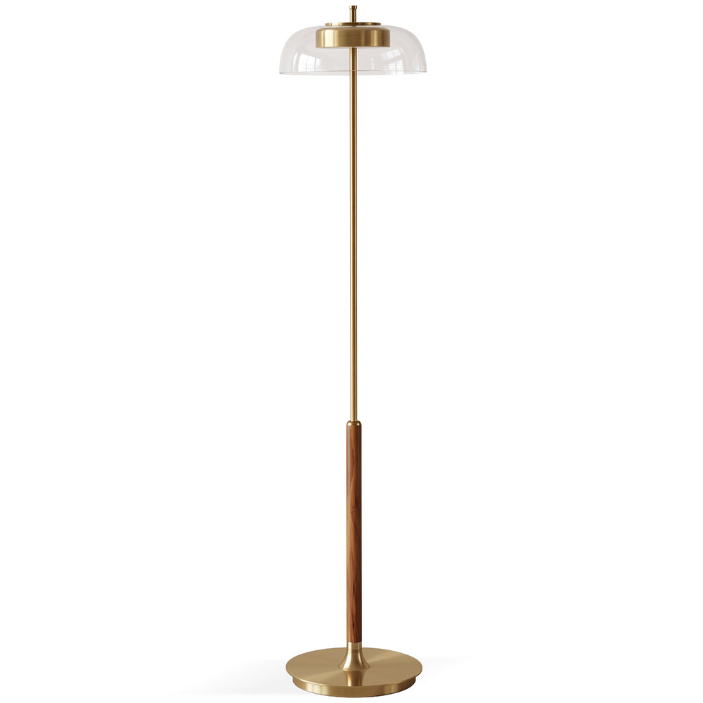 Bauhaus brass floor lamp dream in white background.