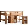 Scandinavian Beech Wood Kids Storage Bed With Study Desk MATCHSTICK