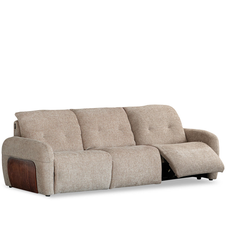 Cream chenille velvet fabric recliner 4 seater sofa mellow situational feels.