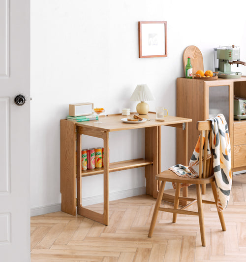 Scandinavian Oak Wood Extendable Study Table JORA Good to Know Preview-1