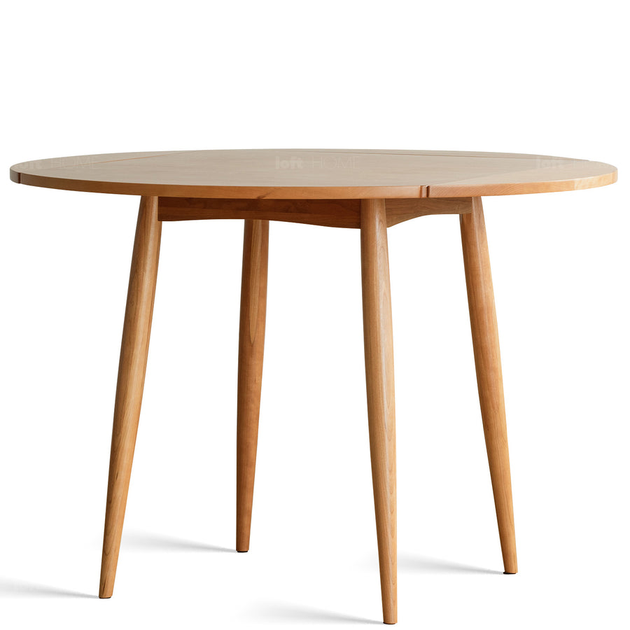 Scandinavian Cherry Wood Extendable Round Dining Table GREEKN