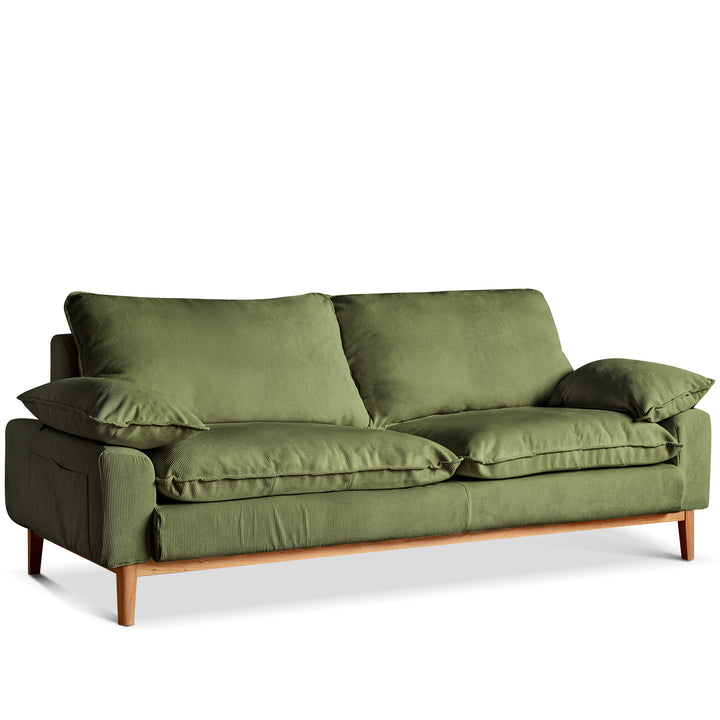 Scandinavian Corduroy Velvet Fabric 3 Seater Sofa INDIGO