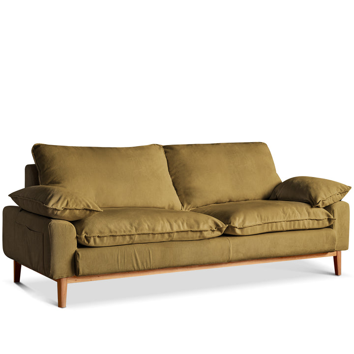 Scandinavian Corduroy Velvet Fabric 3 Seater Sofa INDIGO