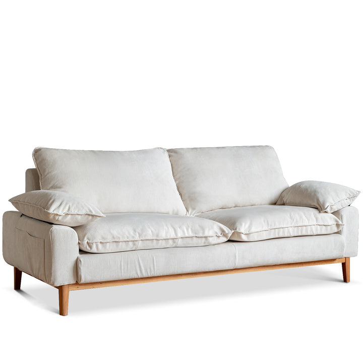 Scandinavian Corduroy Velvet Fabric 3 Seater Sofa INDIGO