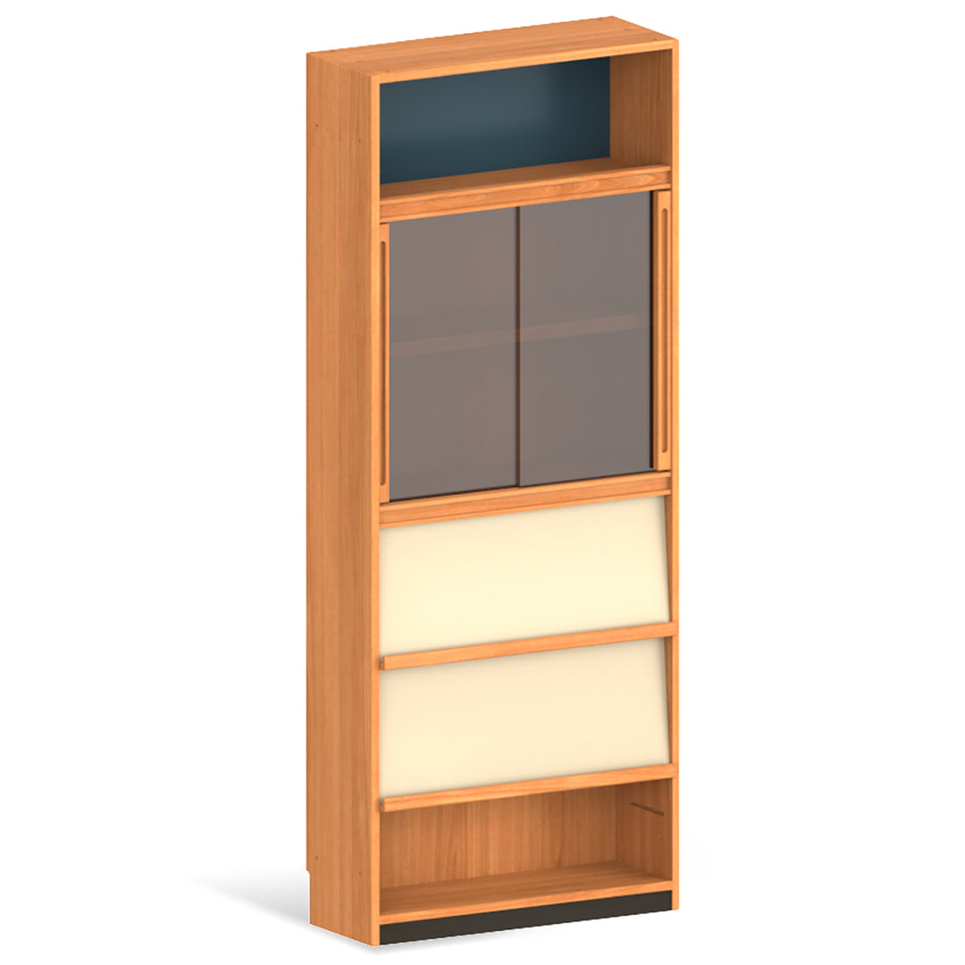 Scandinavian cherry wood bookshelf time detail 2.