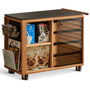 Scandinavian Cherry Wood Wheeled Trolley Side Table BUS