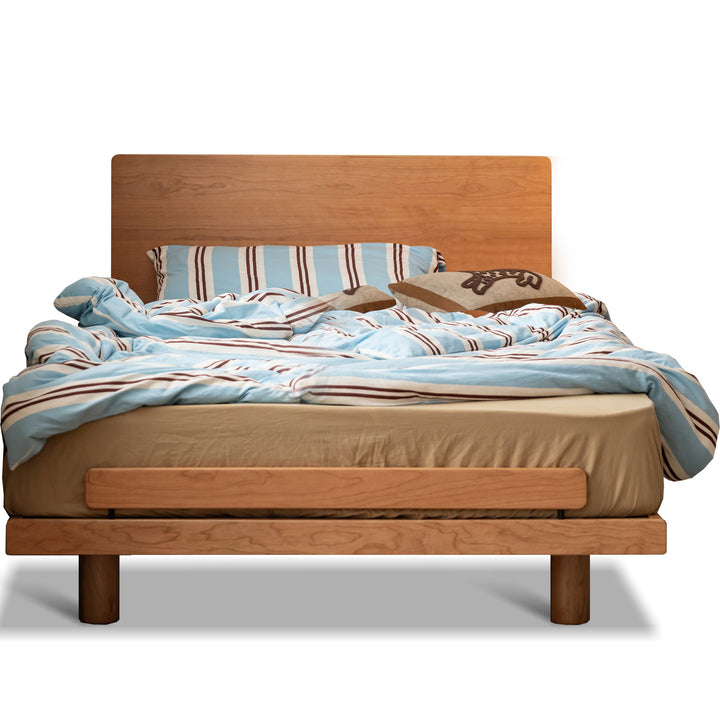 Scandinavian cherry wood bed small conceptual design.