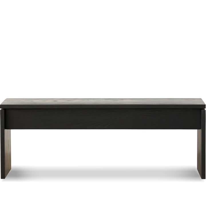 Minimalist ash wood dining bench black oslo conceptual design.