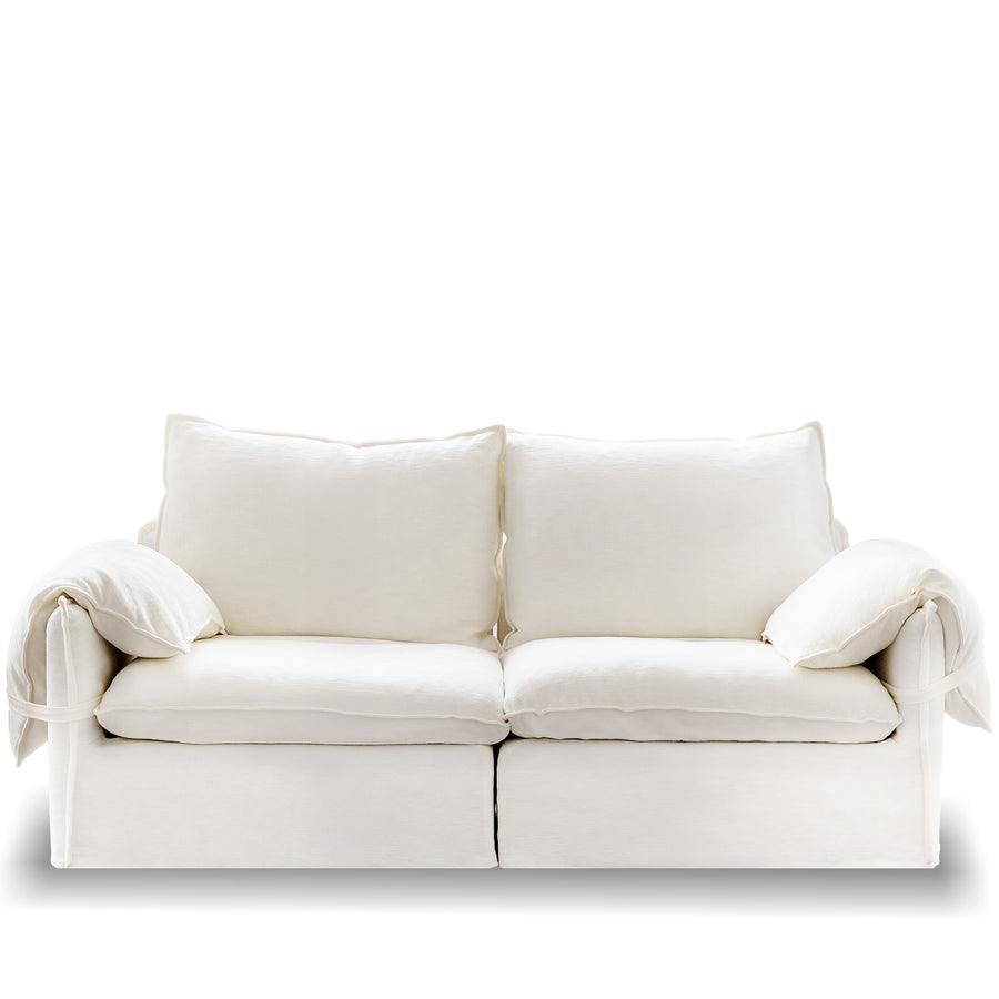 Cream Cotton Fabric 2 Seater Sofa FOLDING EAR