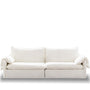 Cream Cotton Fabric 3 Seater Sofa FOLDING EAR
