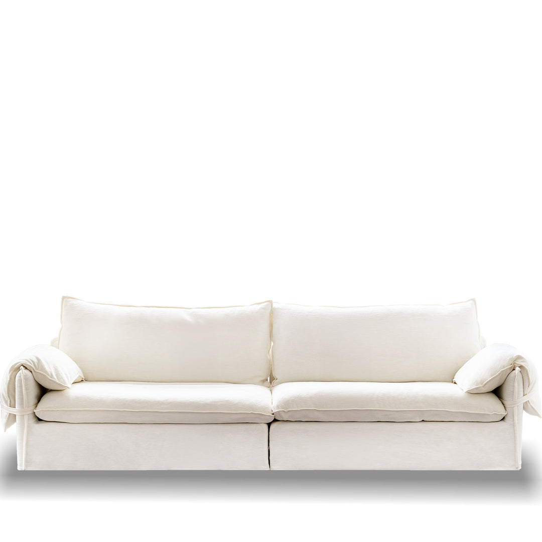 Cream Cotton Fabric 4 Seater Sofa FOLDING EAR