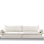 Cream Cotton Fabric 4 Seater Sofa FOLDING EAR