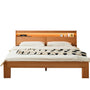 Scandinavian Cherry Wood Bed ACCOMPANY LIGHT