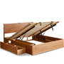 Scandinavian Cherry Wood Lift-Up Storage Bed With Drawer KANGAROO