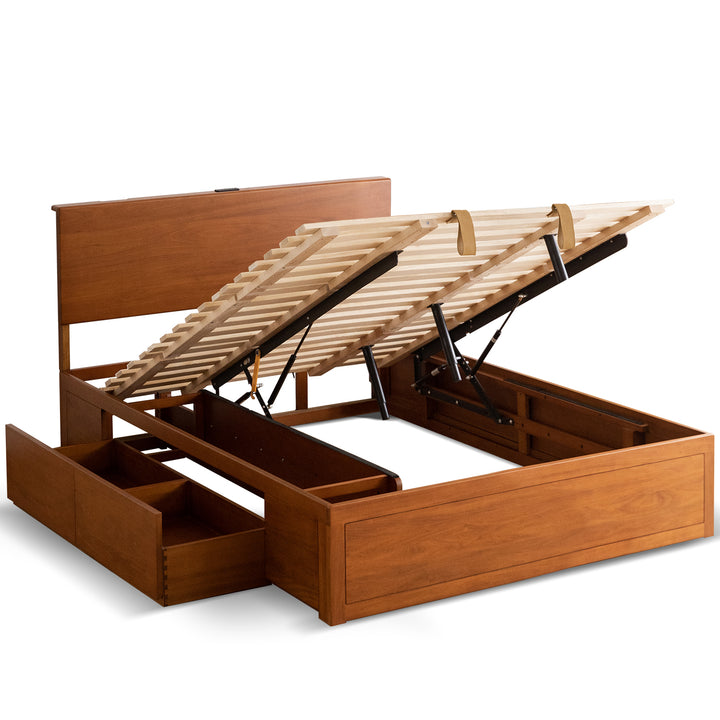 Vintage boxwood lift-up storage bed with drawer kangaroo environmental situation.