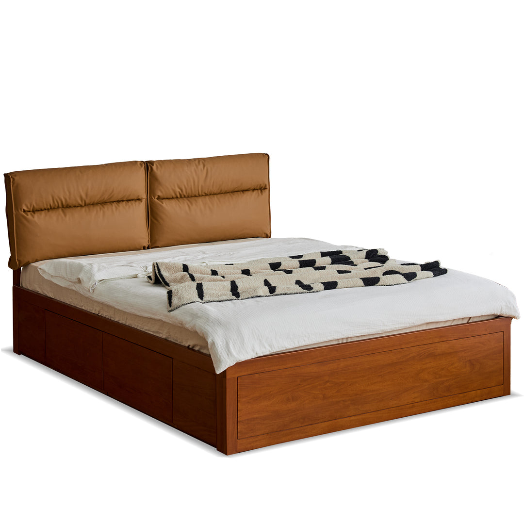Vintage boxwood cushion lift-up storage bed with drawer kangaroo conceptual design.