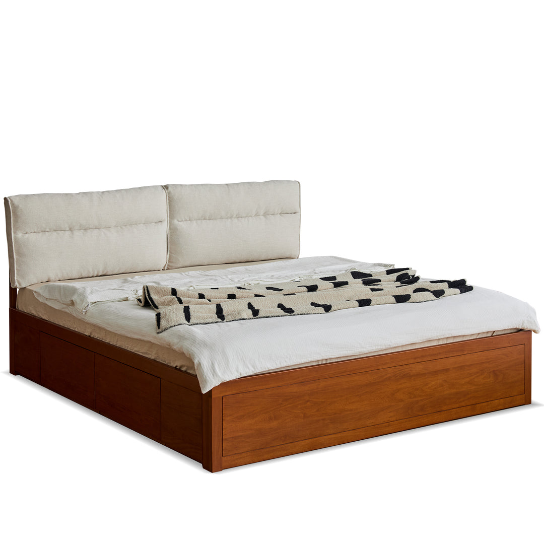 Vintage boxwood cushion lift-up storage bed with drawer kangaroo detail 3.