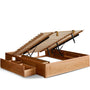 Scandinavian Cherry Wood Lift-Up Storage Platform Bed With Drawer KANGAROO