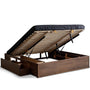 Japandi Walnut Wood Lift-Up Storage Platform Bed With Drawer KANGAROO