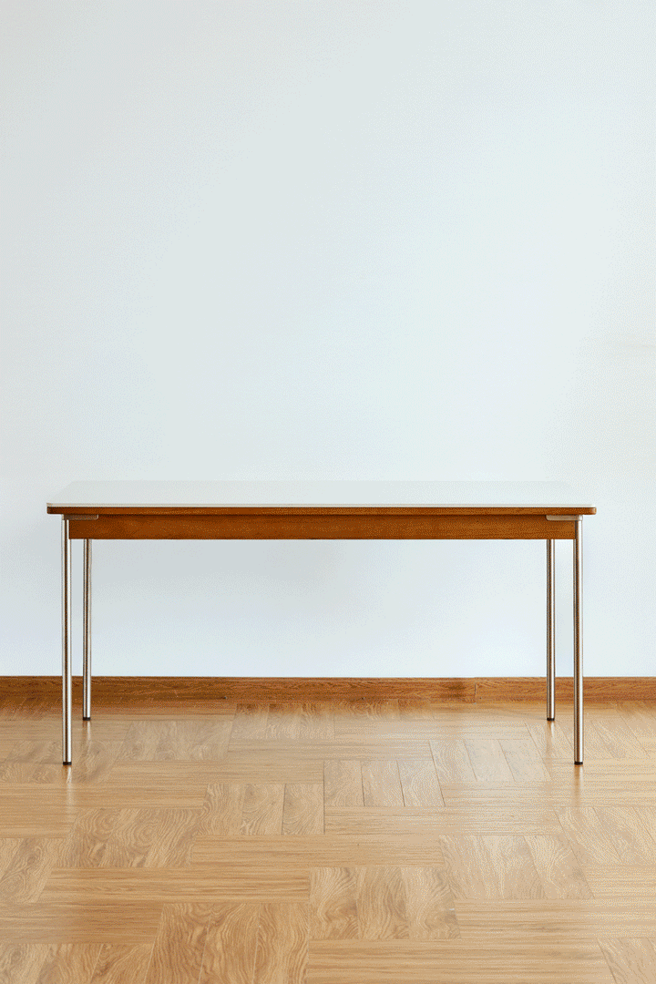 Vintage sintered stone boxwood dining table pinecone color swatches.