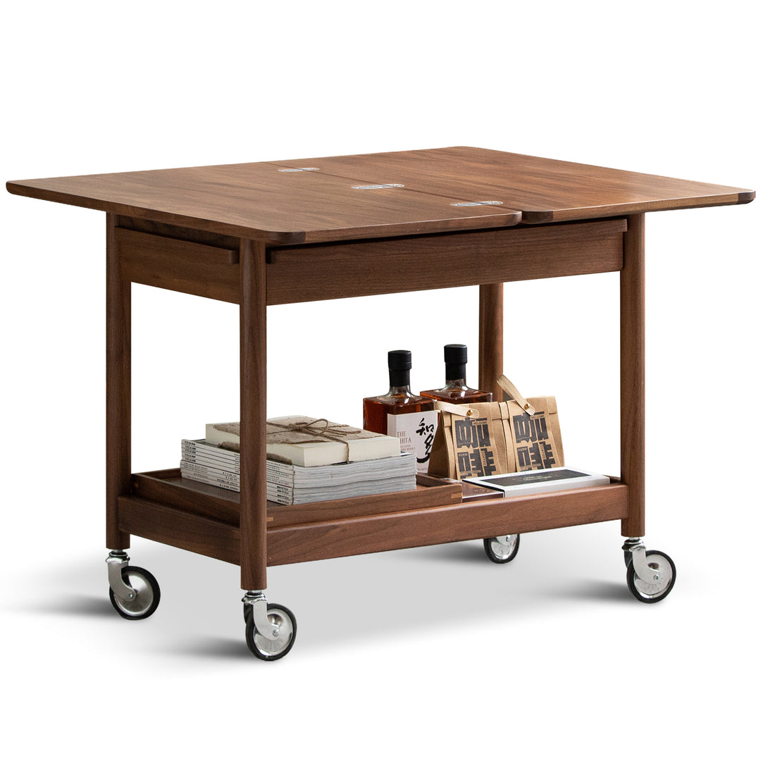 Vintage Walnut Wood Extendable Coffee Table VORIN