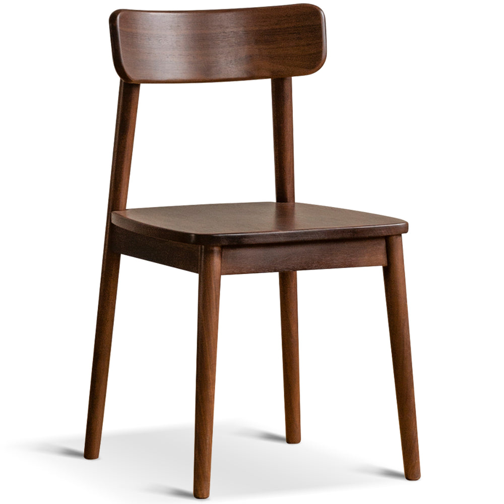 Vintage walnut wood dining chair green in white background.