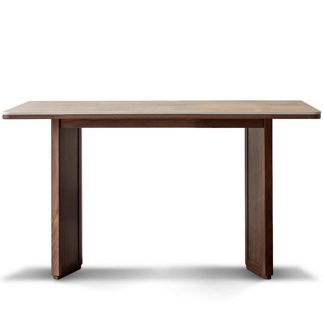 Vintage Walnut Wood Sintered Stone Dining Table STRATON