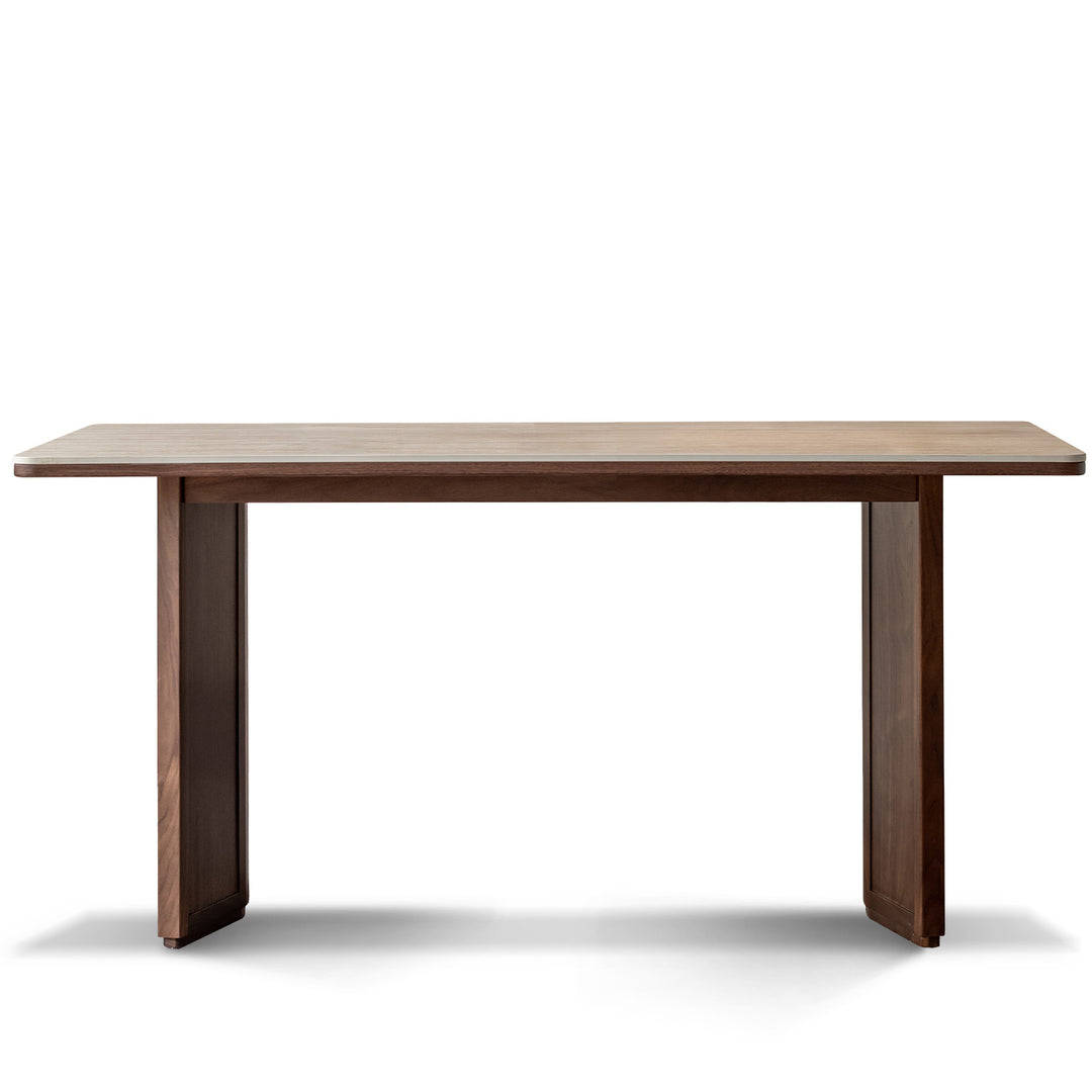 Vintage Walnut Wood Sintered Stone Dining Table STRATON