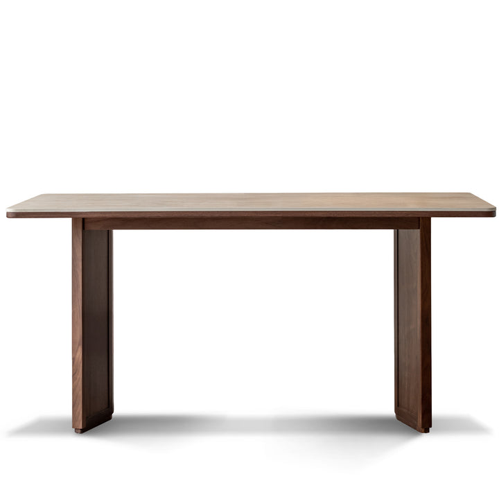 Vintage Walnut Wood Sintered Stone Dining Table STRATON