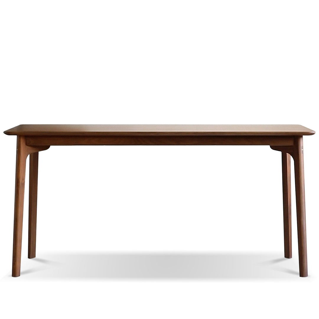Vintage walnut wood dining table chrono conceptual design.