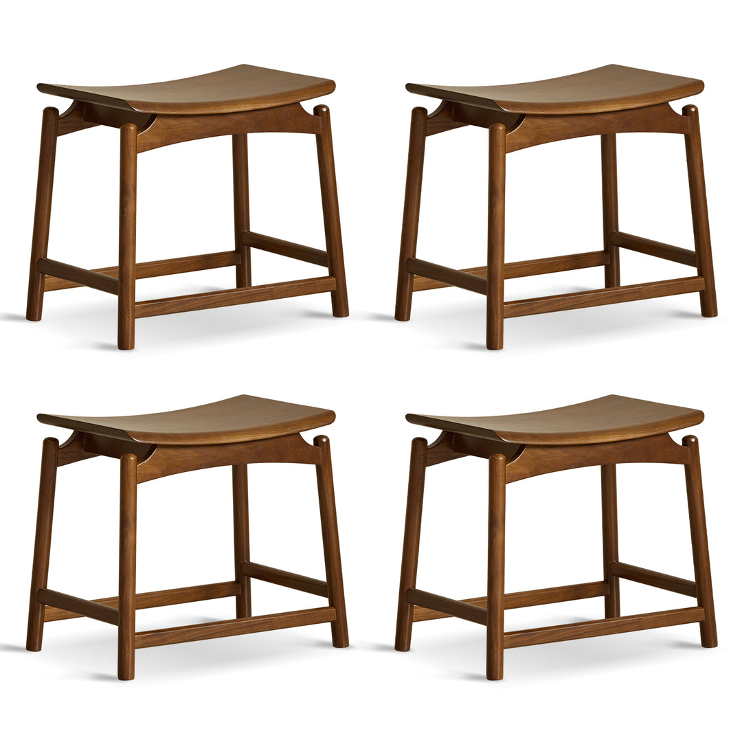 Vintage walnut wood stool arcus conceptual design.