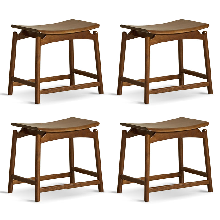 Vintage walnut wood stool arcus conceptual design.