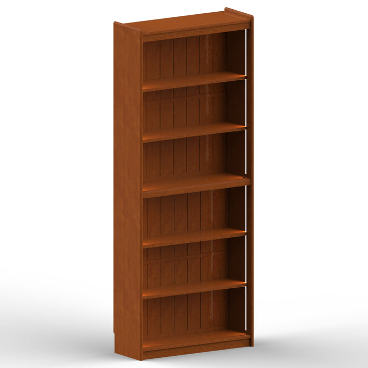 Vintage boxwood bookshelf vista conceptual design.