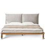 Minimalist Cotton Fabric Oak Wood Bed EVIA
