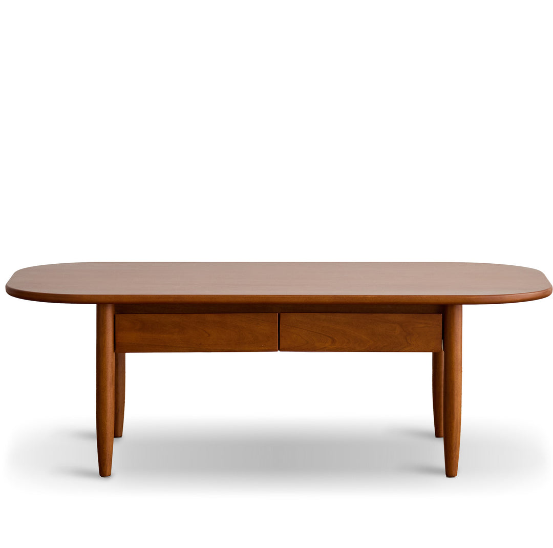 Vintage boxwood coffee table vista in white background.