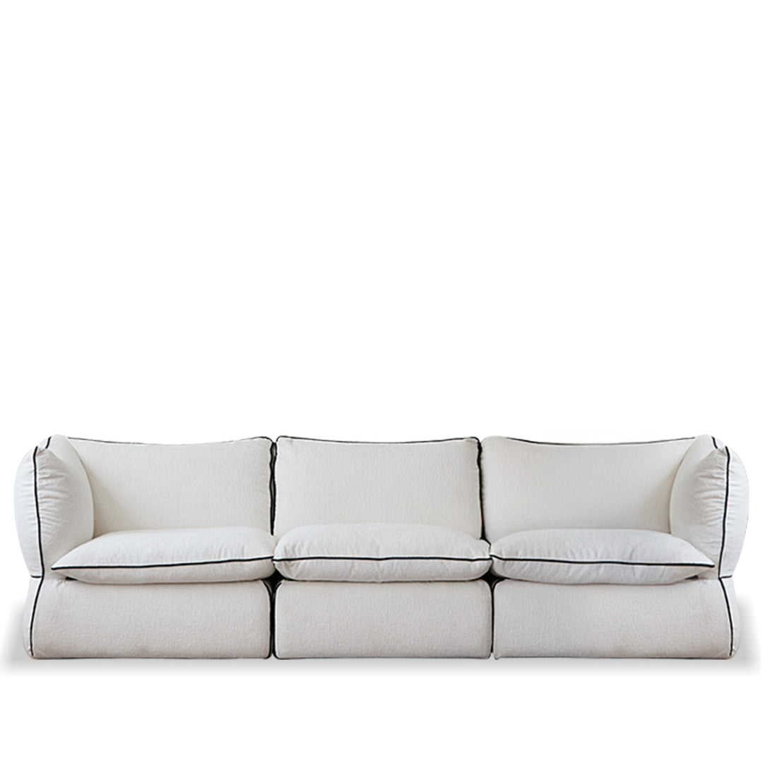 Minimalist Chenille Velvet Fabric 4 Seater Sofa CLOUD