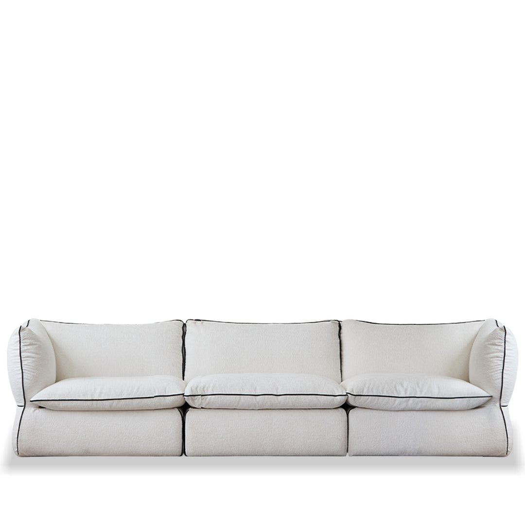 Minimalist Chenille Velvet Fabric 4 Seater Sofa CLOUD