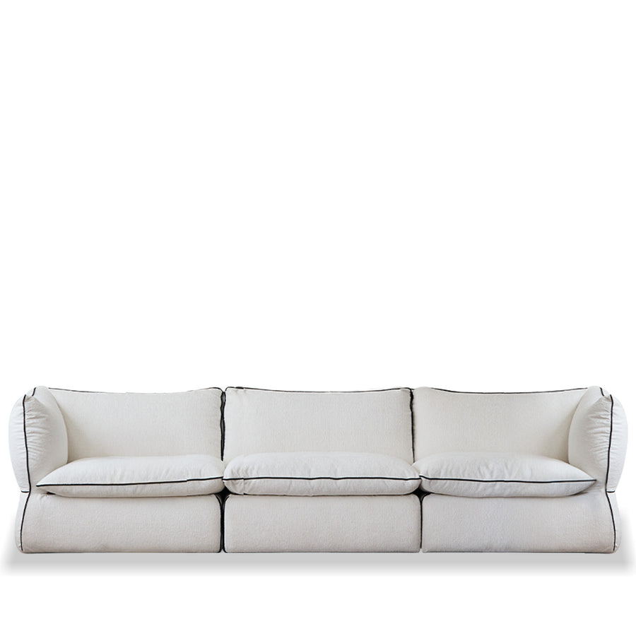 Minimalist Chenille Velvet Fabric 4 Seater Sofa CLOUD