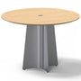 Minimalist Ash Wood Veneer Stainless Steel Round Dining Table AERI