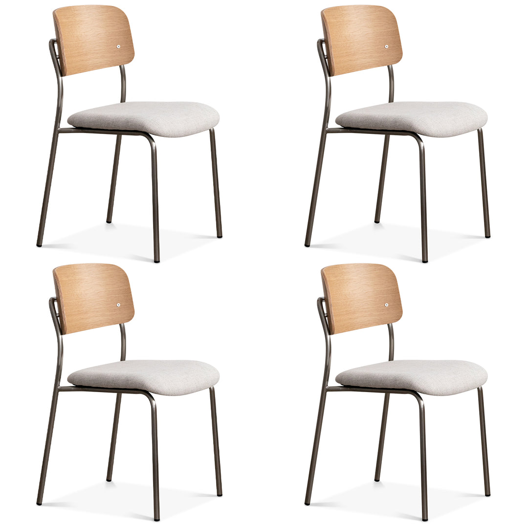 Minimalist ash wood veneer cotton fabric dining chair aeri conceptual design.