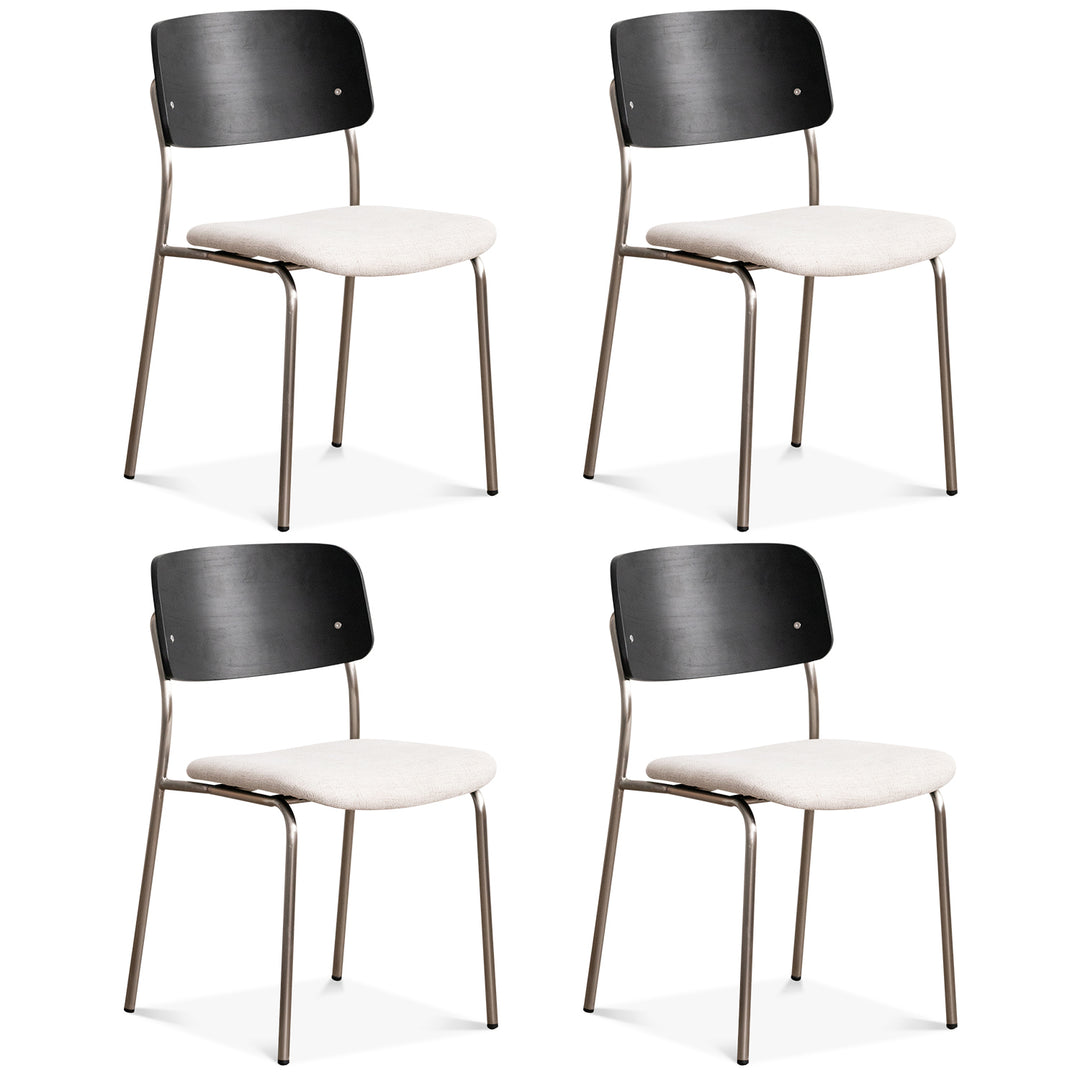 Minimalist ash wood veneer cotton fabric dining chair black aeri conceptual design.