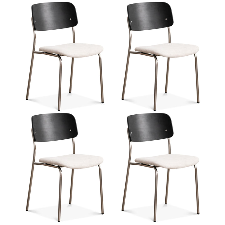 Minimalist ash wood veneer cotton fabric dining chair black aeri conceptual design.