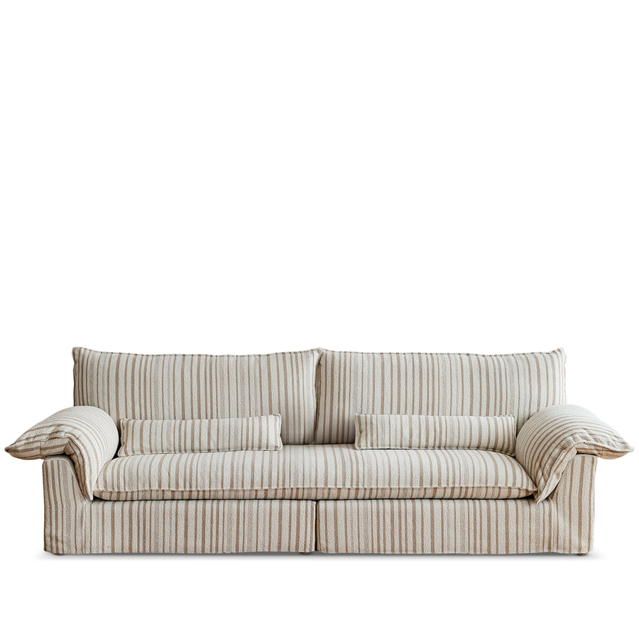 Vintage chenille velvet fabric 4 seater sofa koala in white background.