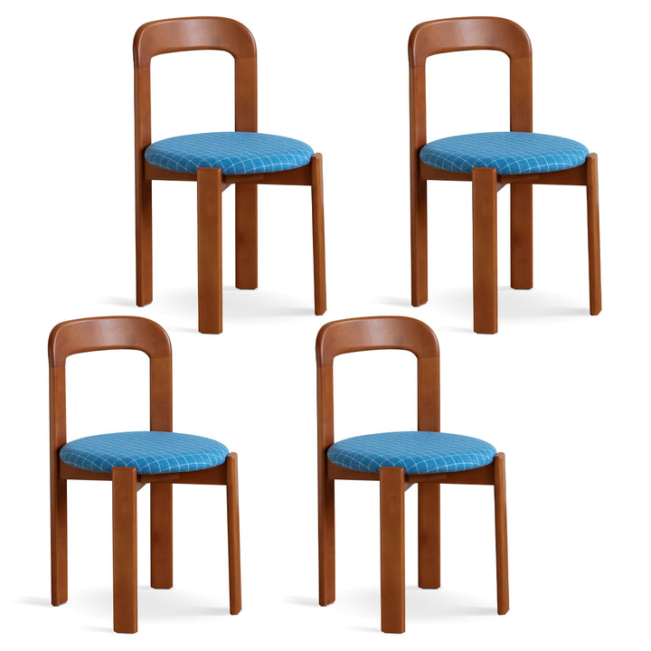 Vintage wool fabric beech wood dining chair memphis layered structure.